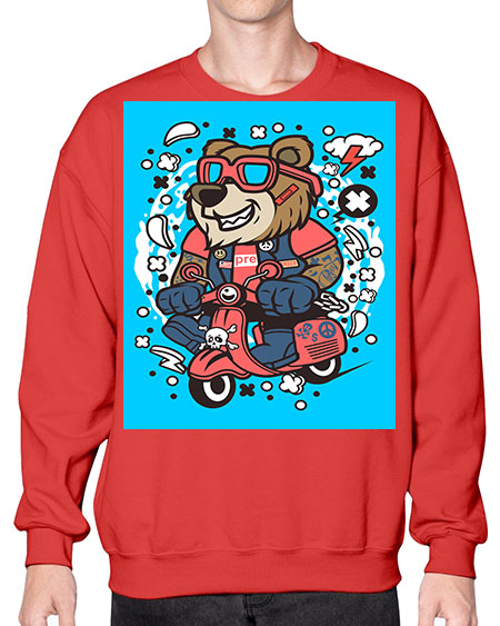 bear scooterist 41# - bears - animals- Sweatshirt - Crew