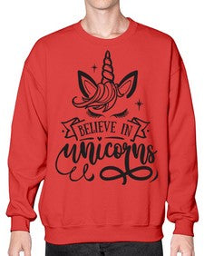 believe in unicorns black 55# - unicorn- Sweatshirt - Crew