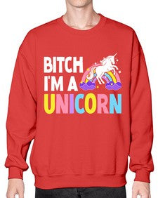 bitch im a unicorn 61# - unicorn- Sweatshirt - Crew