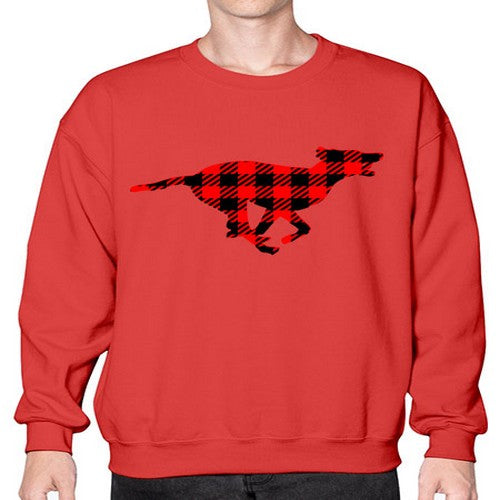 buffalo plaid running dog 65# - dogs- Sweatshirt - Crew