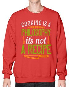 cooking is a philosophyits not a recipe 129# - cooking- Sweatshirt - Crew