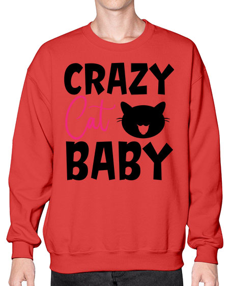 crazy cat baby Style 66# - baby- Sweatshirt - Crew