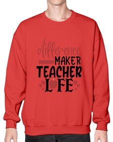 difference maker teacher life Style 120# - teacher- Sweatshirt - Crew