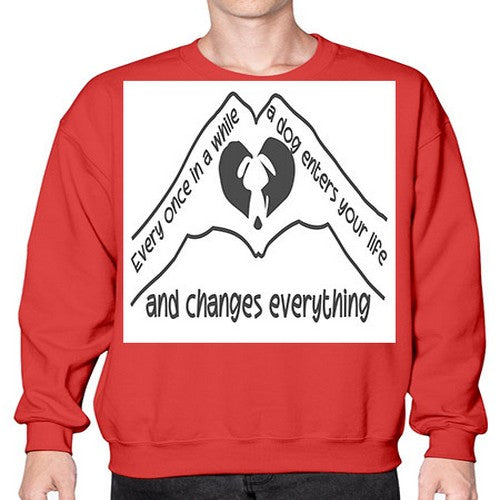 dog changes everything 75# - dogs- Sweatshirt - Crew