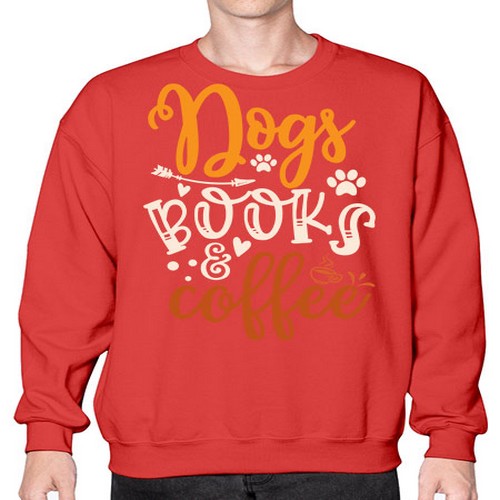 dogs books coffee 130# - dogs- Sweatshirt - Crew