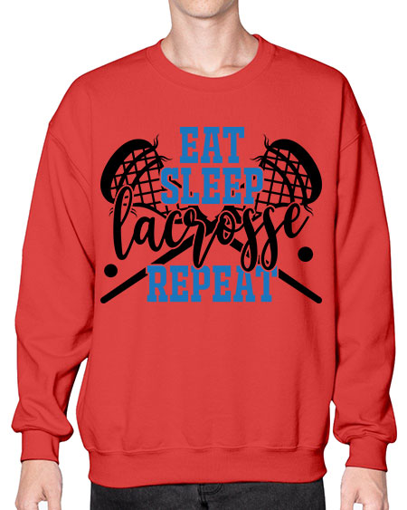 eat sleep lacrosse repeat 15# - lacrosse- Sweatshirt - Crew