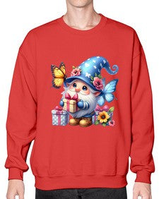 gnome with butterfly 03# - gnome- Sweatshirt - Crew