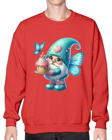 gnome with butterfly 20# - gnome- Sweatshirt - Crew
