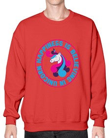 happiness is believing in unicorn 149# - unicorn- Sweatshirt - Crew