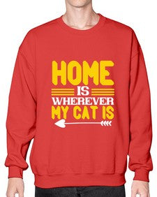 home is wherever my cat is Style 50# - cats- Sweatshirt - Crew