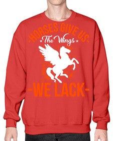 horses give us the wings we lack Style 4# - horse- Sweatshirt - Crew