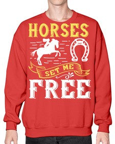 horses set me free Style 39# - horse- Sweatshirt - Crew