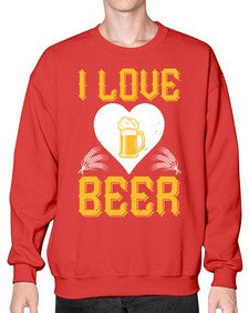 i love beer 1135# - beer- Sweatshirt - Crew