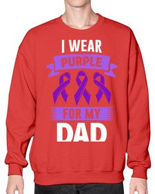 i wear purple for dad 169# - alzheimers- Sweatshirt - Crew