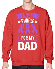i wear purple for dad 170# - alzheimers- Sweatshirt - Crew