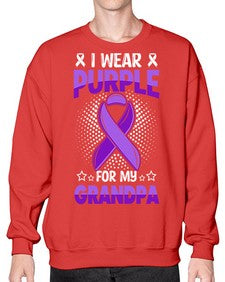 i wear purple for grandpa 172# - alzheimers- Sweatshirt - Crew