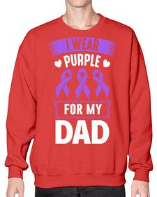 i wear purple for my 186# - alzheimers- Sweatshirt - Crew