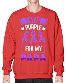 i wear purple for papa 174# - alzheimers- Sweatshirt - Crew