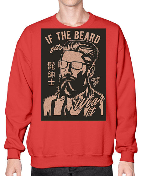 if the beard fits wear it cs 151# - bears - animals- Sweatshirt - Crew