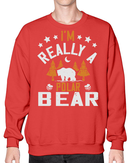 im really a polar bear 147# - bears - animals- Sweatshirt - Crew