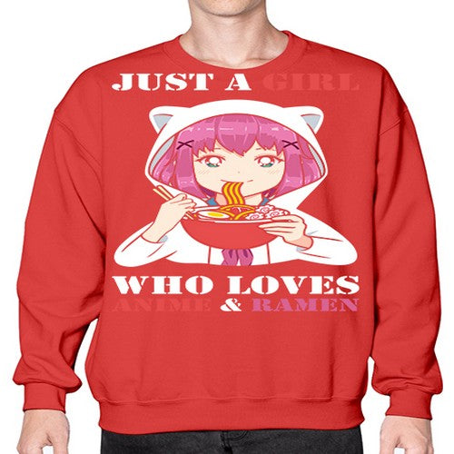just a girl who loves anime and ramen258# - anime- Sweatshirt - Crew