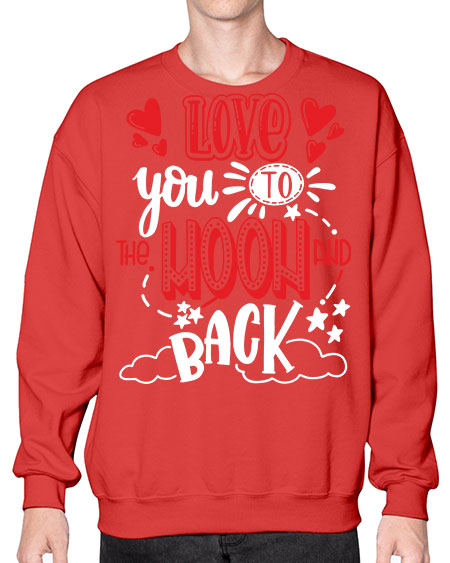 love you to the moon and back 4# - moon- Sweatshirt - Crew