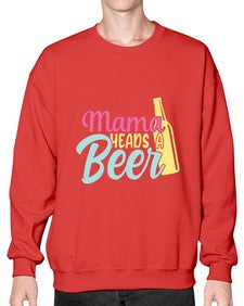 mama heads a beer 324# - beer- Sweatshirt - Crew
