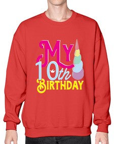 my 10th birthday 251# - unicorn- Sweatshirt - Crew