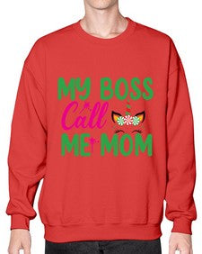 my boss call me mom 311# - unicorn- Sweatshirt - Crew