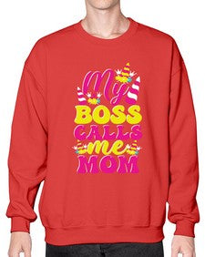 my boss calls me mom 312# - unicorn- Sweatshirt - Crew