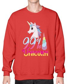 ninety nine percent unicorn 3# - unicorn- Sweatshirt - Crew