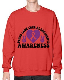peace love cure alzheimer s awareness 206# - alzheimers- Sweatshirt - Crew