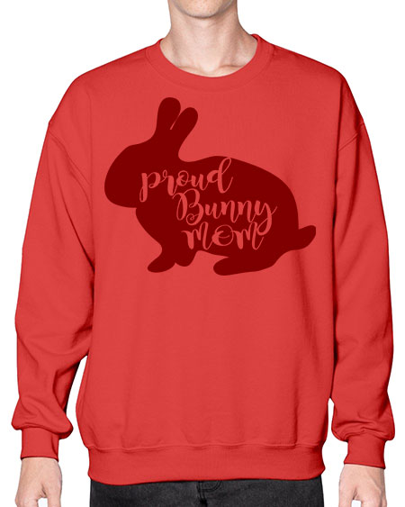 proud bunny mom - rabbit- Sweatshirt - Crew