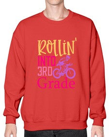 rollin into third grade 782# - third grade- Sweatshirt - Crew