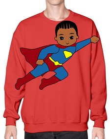 super kid 1# - black boys or men- Sweatshirt - Crew