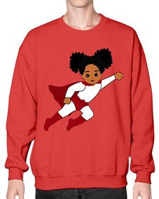 super kids girl 6# - black girls or women- Sweatshirt - Crew