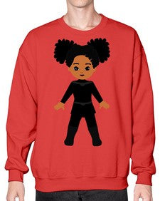 super kids girl 8# - black girls or women- Sweatshirt - Crew