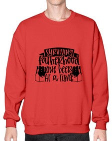 surviving fatherhood one beer at a time 1594# - beer- Sweatshirt - Crew