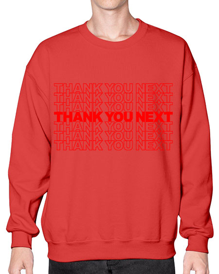thank you next 22# - black words and phrases- Sweatshirt - Crew