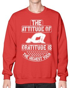 the attitude of gratitude is the highest yoga  544# - yoga- Sweatshirt - Crew