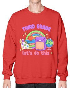 third Grade Lets Do This 964# - third grade- Sweatshirt - Crew