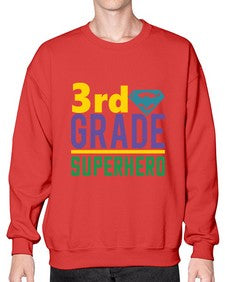 third Grade Superhero 976# - third grade- Sweatshirt - Crew