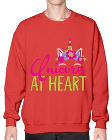 unicorn at heart 444# - unicorn- Sweatshirt - Crew