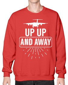 up up and away  46# - airplane- Sweatshirt - Crew