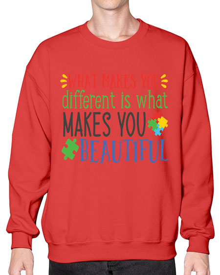 what makes you different is what makes you beautiful Style 3# - autism- Sweatshirt - Crew