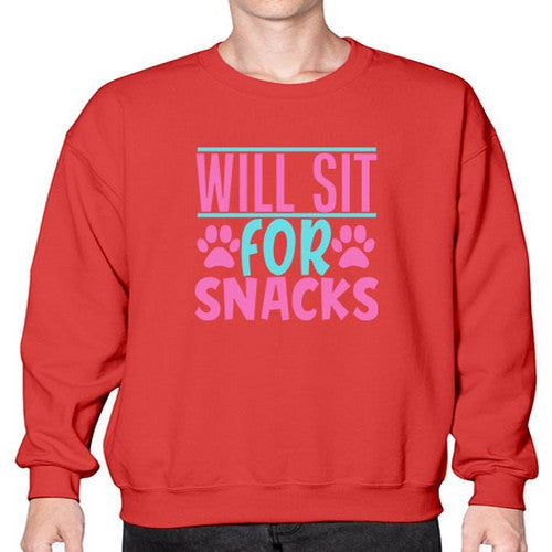 will sit for snacks Style 57# - dogs- Sweatshirt - Crew