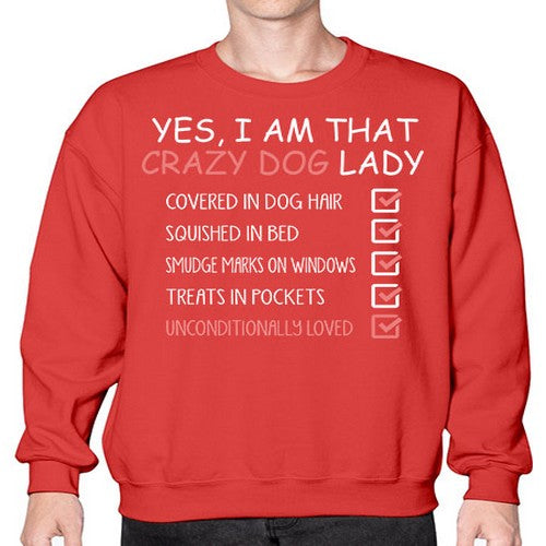 yes i am that crazy dog lady - dogs- Sweatshirt - Crew