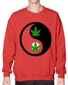 yin and yang weed 1264# - marijuana- Sweatshirt - Crew
