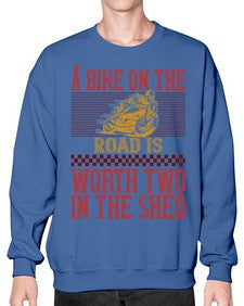 A bike on the worth two in the shet 1# - motorcycle- Sweatshirt - Crew