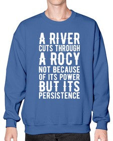 A river cuts through a roky 4# - motorcycle- Sweatshirt - Crew